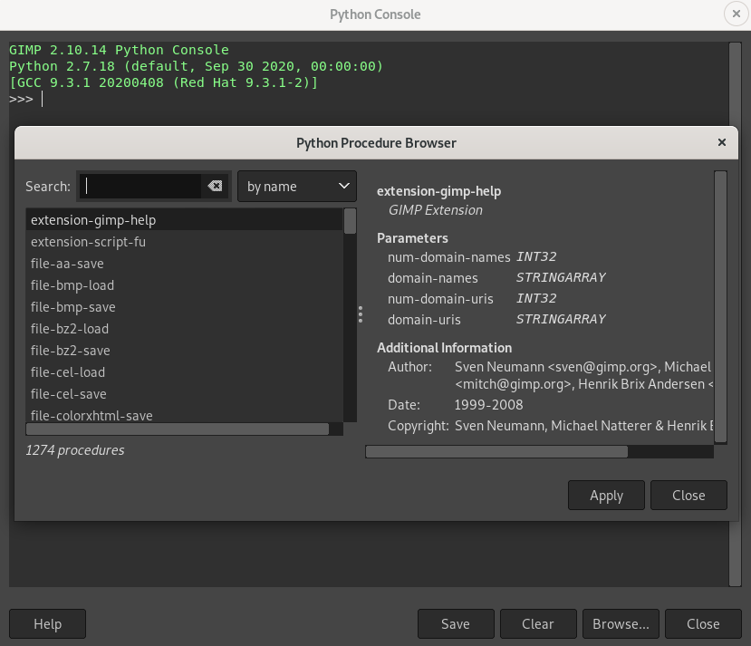 Python Fu Dialog Box